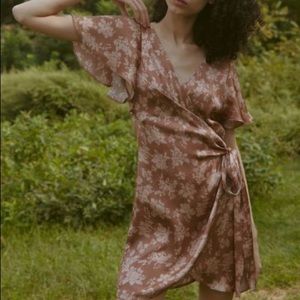 Dress Forum Los Angeles size medium Satin Wrap Mini Dress NEVER WORN